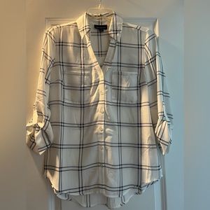 Black and white striped blouse